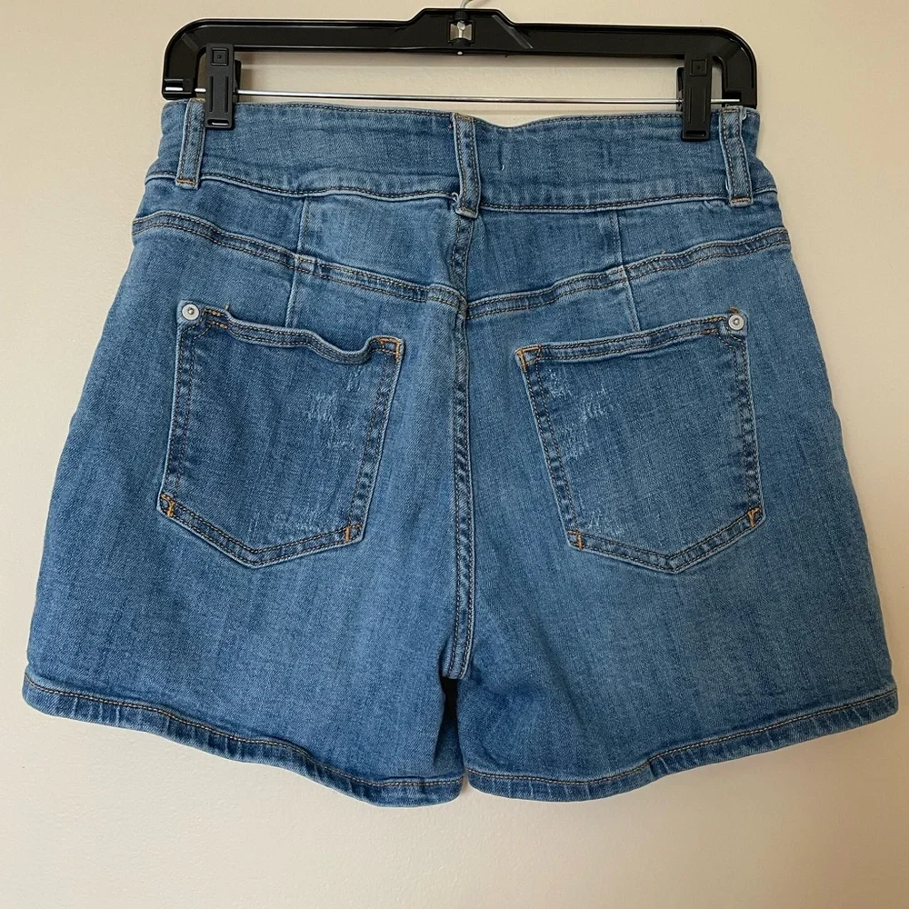 Anthropologie Pilcro Letterpress High Waisted Pintucked Denim Jean Short Size 29 - Picture 5 of 6